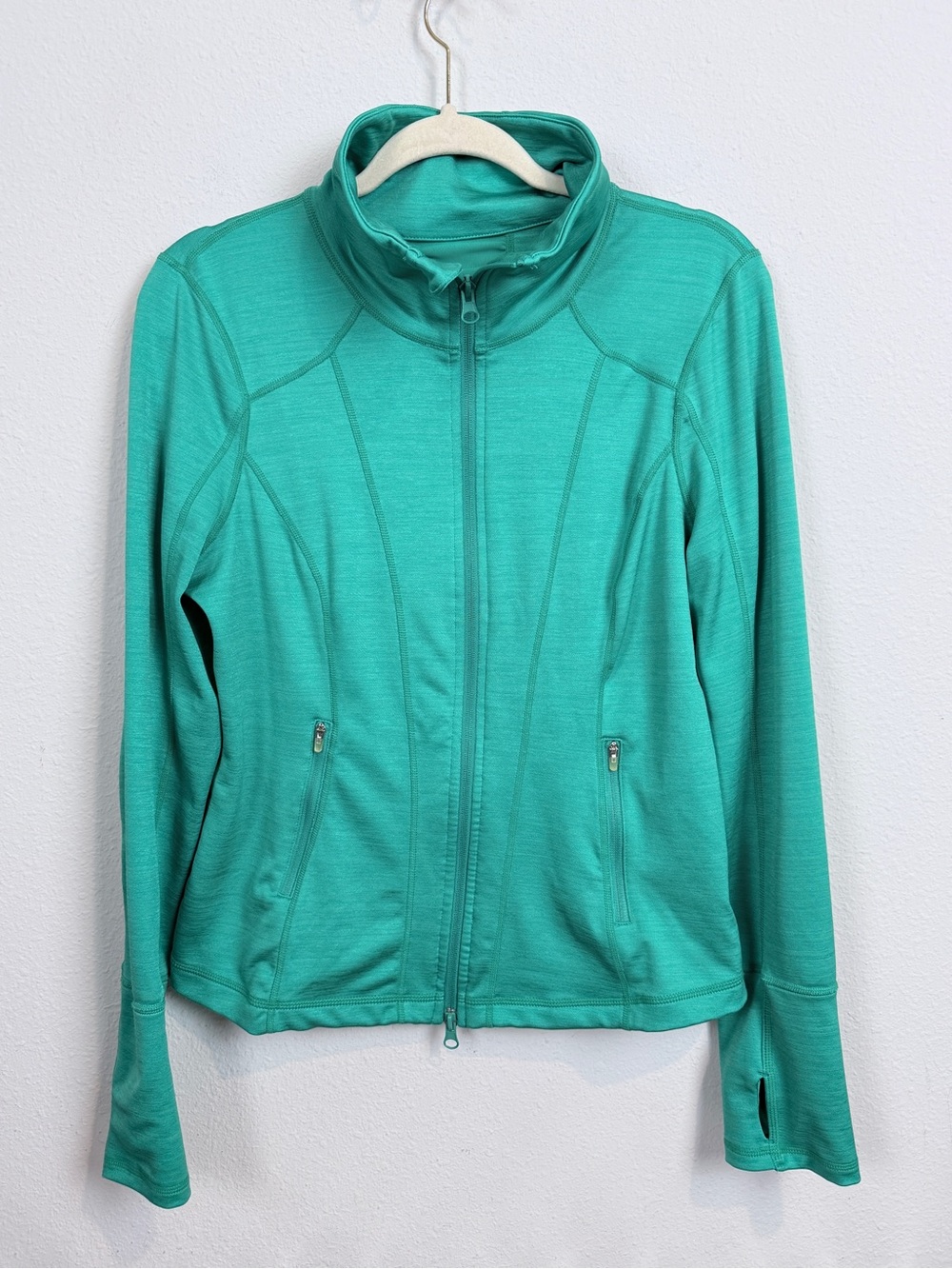 Zella Green Sheer Back Panel Full-Zip Jacket M